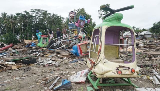 Foto Desa Sumberjaya Kecamatan Sumur Hancur Disapu Tsunami