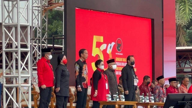 Jokowi Megawati Dan Ganjar Sudah Tiba Di JiExpo Untuk Rayakan HUT Ke