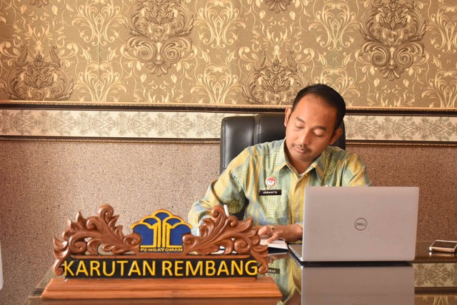 Karutan Rembang Ikuti Rakor Kakanwil Kemenkumham Jateng Secara Virtual