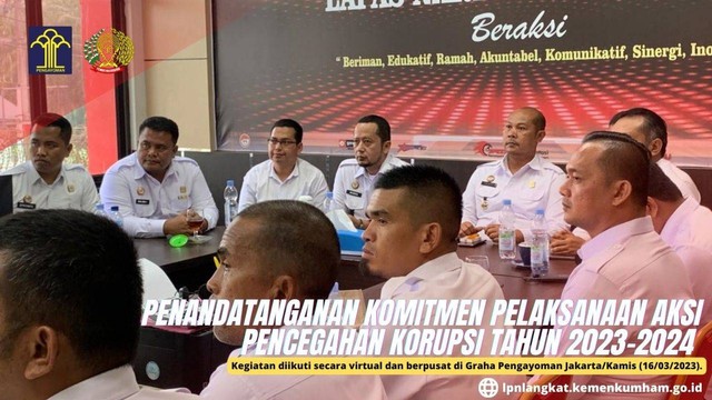 Penandatanganan Komitmen Pelaksanaan Aksi Pencegahan Korupsi Tahun