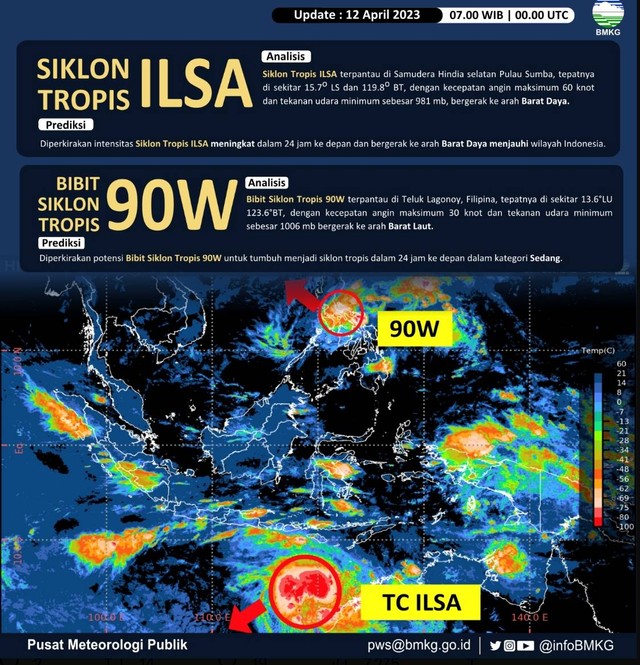 Siklon Ilsa Muncul Berpotensi Picu Hujan Lebat Dan Angin Kencang Di