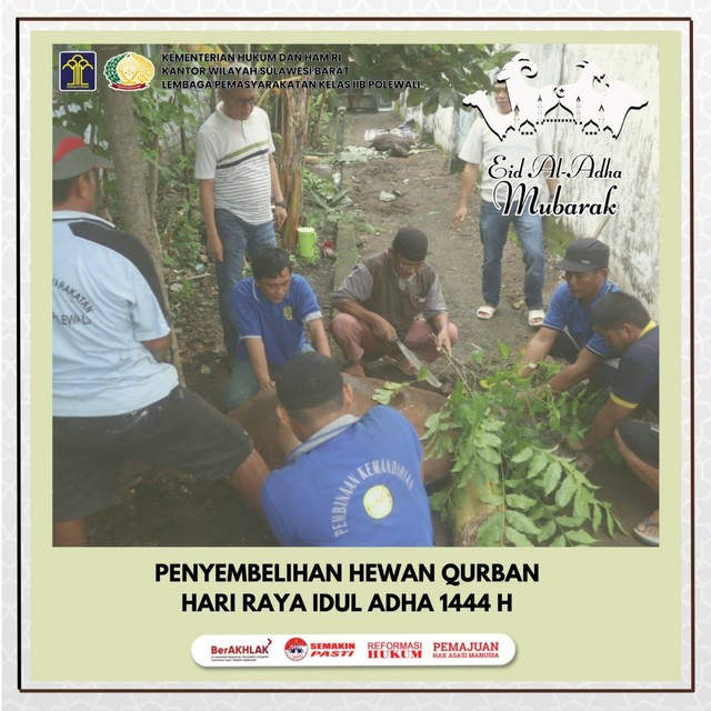 PENYEMBELIHAN HEWAN QURBAN HARI RAYA IDUL ADHA 1444 H PADA LAPAS