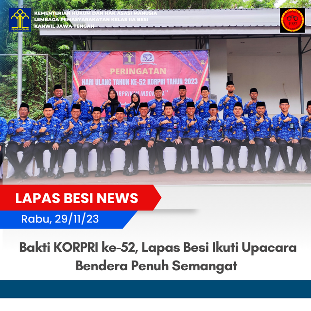 Bakti Korpri Ke Lapas Besi Ikuti Upacara Bendera Penuh Semangat