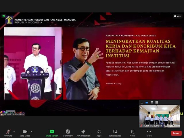 Perkuat Sinergi Yang Semakin Pasti Rutan Prabumulih Ikuti Apel Awal