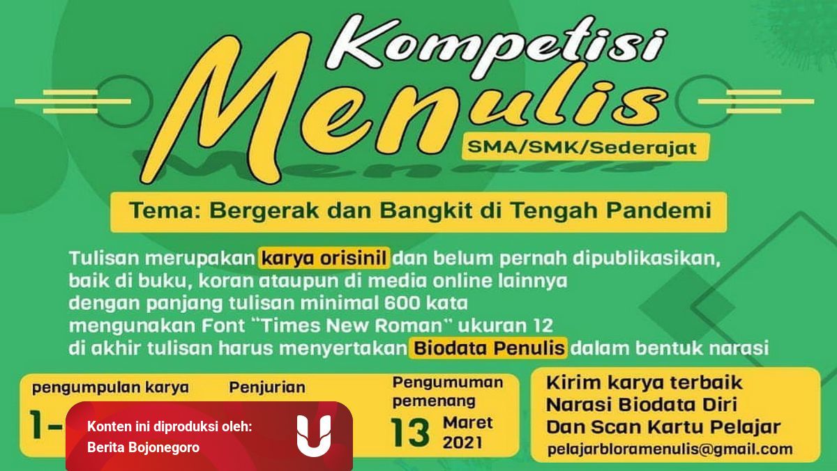 Blora Gelar Kompetisi Menulis Bagi Pelajar Kumparan Com