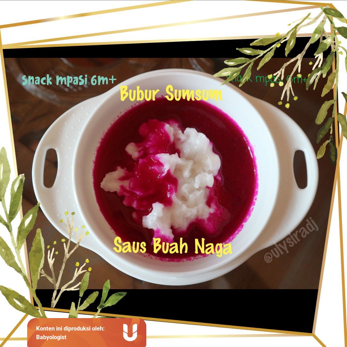 Snack Mpasi 6m Bubur Sumsum Saus Buah Naga Kumparan Com