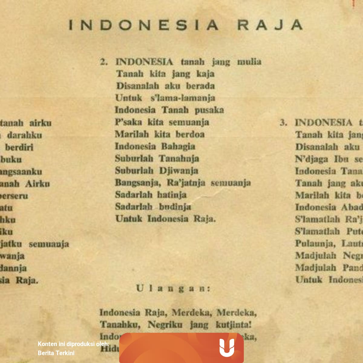 Lirik Lagu Indonesia Raya 2 Stanza Lengkap Dengan Dua Stanza Lainnya Kumparan Com