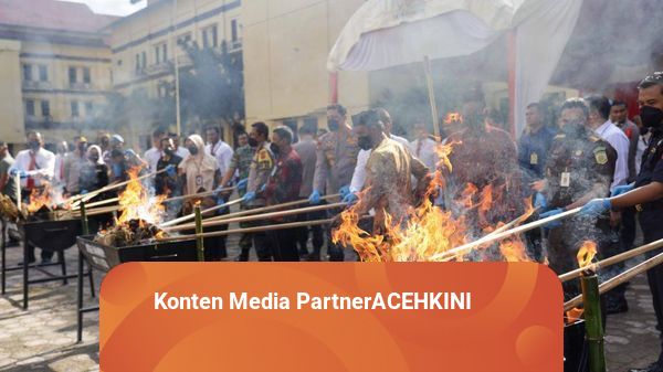Foto: Polda Aceh Musnahkan 36 Kg Sabu-Sabu dan 411 Kg Ganja
