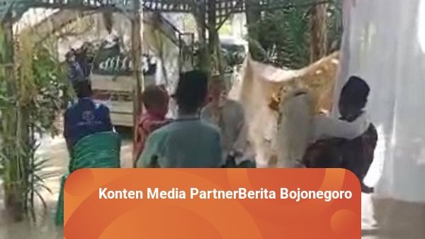 Viral, Pesta Pernikahan di Bojonegoro Berlangsung di Tengah Banjir