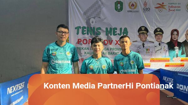 Tim Tenis Meja Beregu Putra Kota Pontianak Raih Medali Emas di Porprov Kalbar
