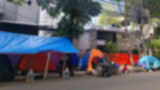 Kondisi tenda pengungsi di depan UNHCR