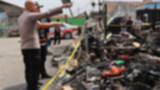 Rumah wartawan Sempurna Pasaribu yang terbakar