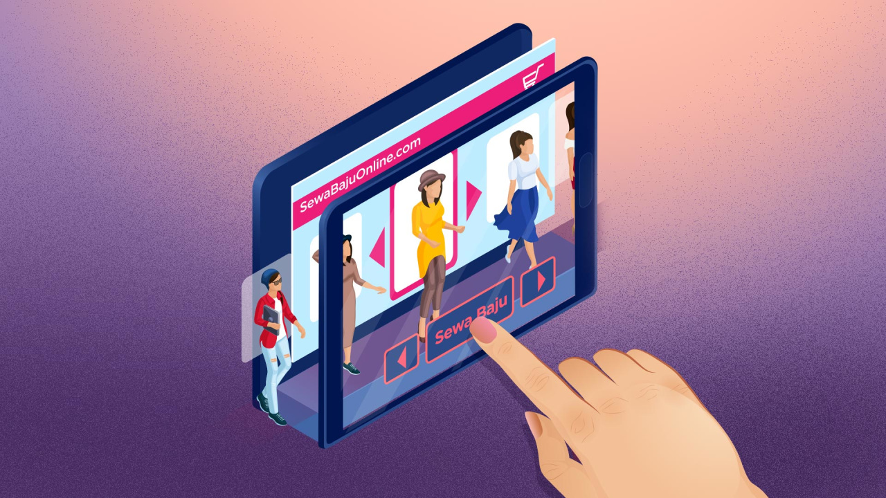 Ilustrasi Lipsus kumparan: Tren Sewa Baju Branded di Jakarta