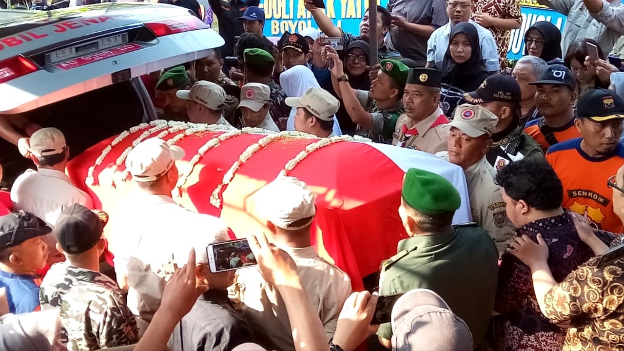 Jenazah Kepala Pusat Data Informasi dan Humas Badan Nasional Penanggulangan Bencana (BNPB) Sutopo Purwo Nugroho, Boyolali