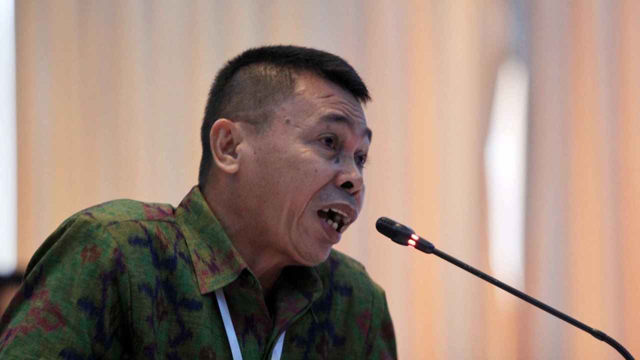 Nawawi Pomolango mengikuti tes wawancara dan uji publik capim KPK di Kementerian Sekretariat Negara