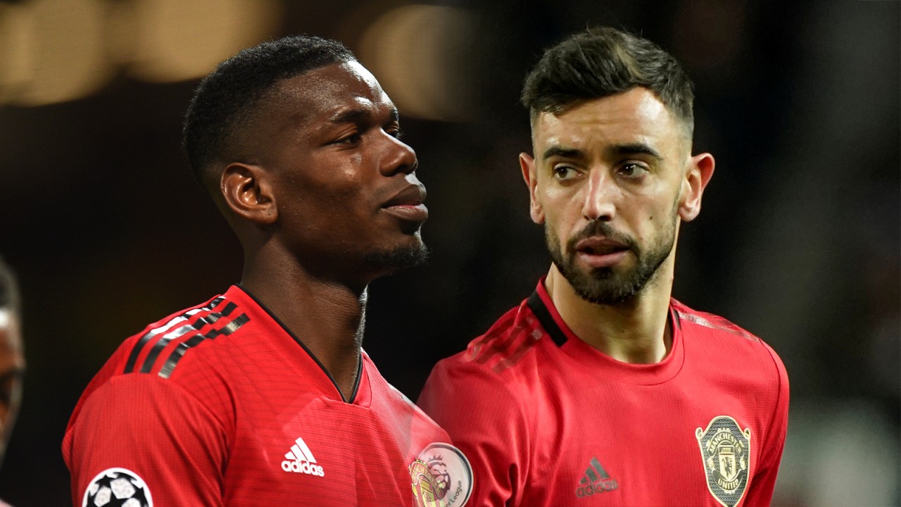 Paul Pogba dan Bruno Fernandes