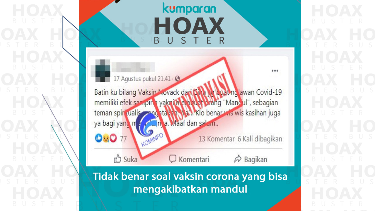 Hoaxbuster- soal vaksin corona bikin mandul