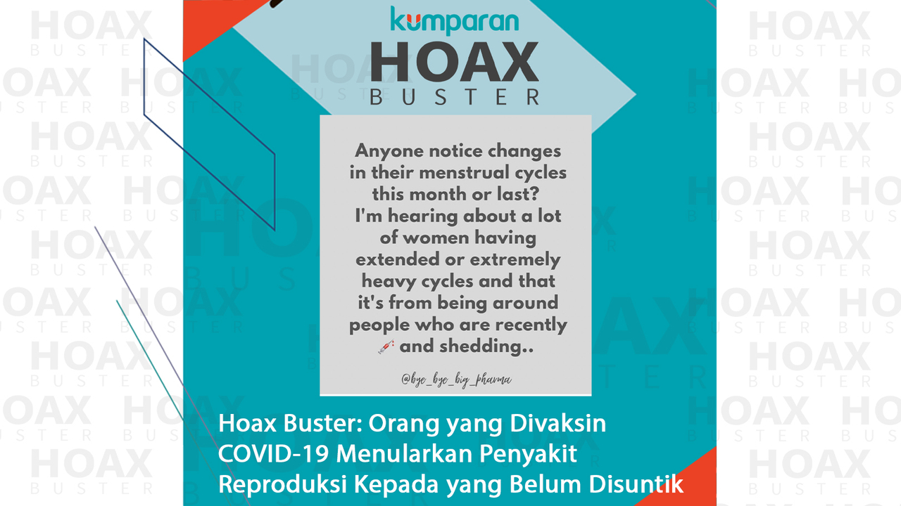Hoaxbuster- orang yang divaksin COVID-19 menularkan penyakit