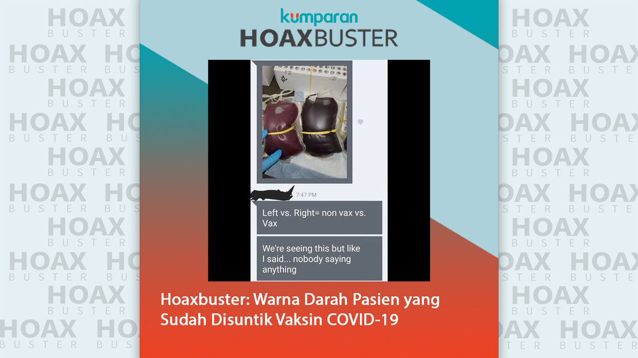 Hoaxbuster- Warna Darah Pasien yang Sudah Disuntik Vaksin