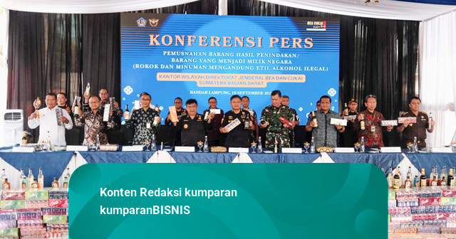 Bea Cukai Musnahkan Rokok dan Miras Ilegal Senilai Rp 68,8 M