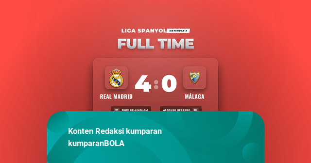 Hasil Liga Spanyol: Real Madrid Libas Málaga 4-0