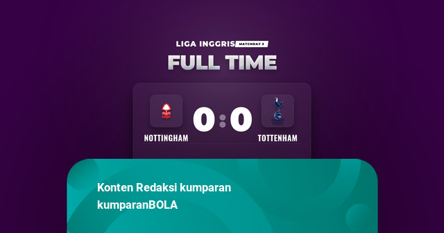 Hasil Liga Inggris: Nottingham dan Tottenham Berbagi Satu Poin