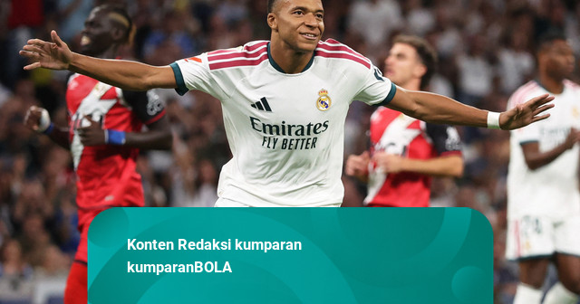Foto: Mbappe Cetak Brace, Real Madrid Hantam Rayo Vallecano di Liga Spanyol