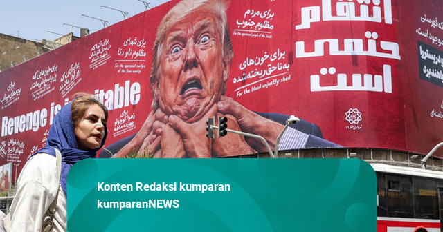 Foto: Wajah Trump Tercekik Terpampang Besar di Ibu Kota Iran