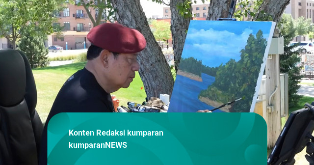 Momen SBY Melukis di Pinggir Sungai Mississippi AS, Jadi Perhatian Warga Sekitar