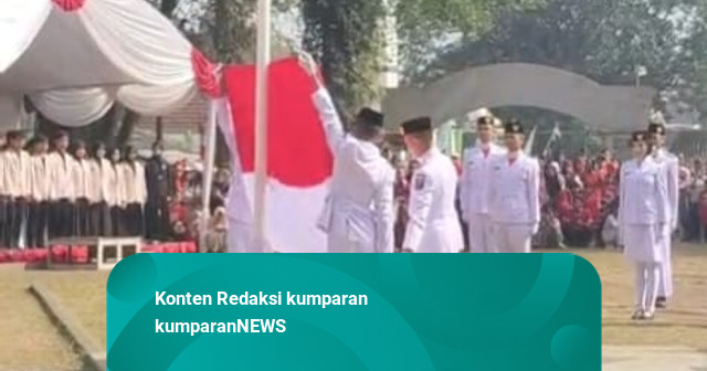 Tali Bendera Terlepas saat Upacara HUT RI di Parungkuda, Sukabumi