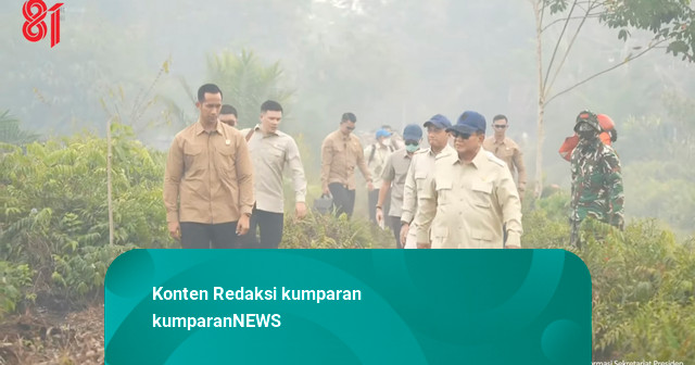 Didampingi Kapolri-Panglima TNI, Prabowo Masuk Hutan Terdampak Karhutla Kalbar