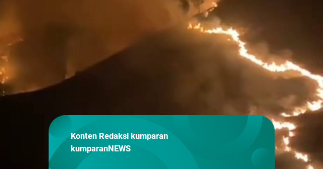Gunung Bromo Terbakar Lagi, Api Lahap Savana Pengol