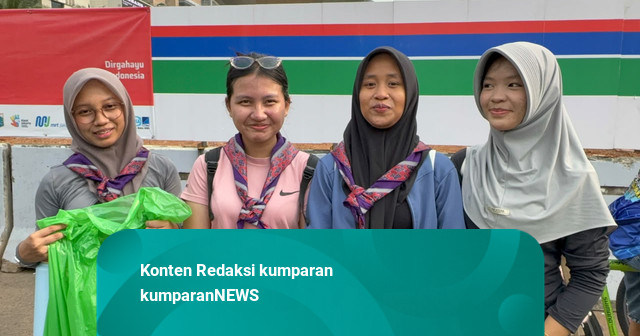 Aksi Remaja Bawa Kantong Hijau di CFD HI, Pungut dan Pilah Sampah sambil Lari