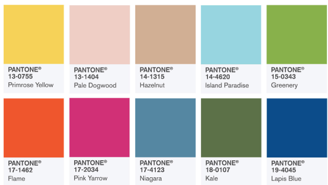 10 warna ini menjadi warna yang banyak dipakai pada industri fashion di 2017. (Foto: Pantone)