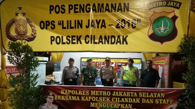 Pos pengamanan Ops "Lilin Jaya 2016" Polsek Cilandak (Foto: Istimewa)