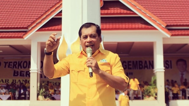 Nurdin Halid berbicara di kegiatan Partai Golkar. (Foto: Instagram /@nh_nurdinhalid)