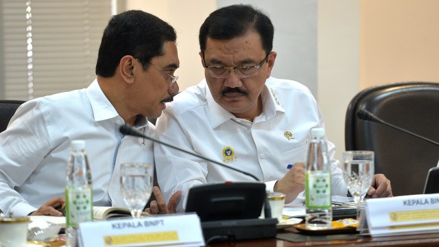 Kepala BIN dan Kepala BNPT rapat terbatas. (Foto: ANTARA/Widodo Jusuf)