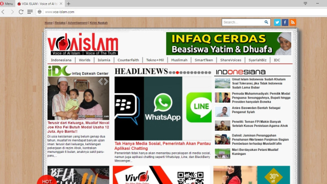 VOA Islam, website yang diblokir Kominfo (Foto: Aditya Panji/kumparan)