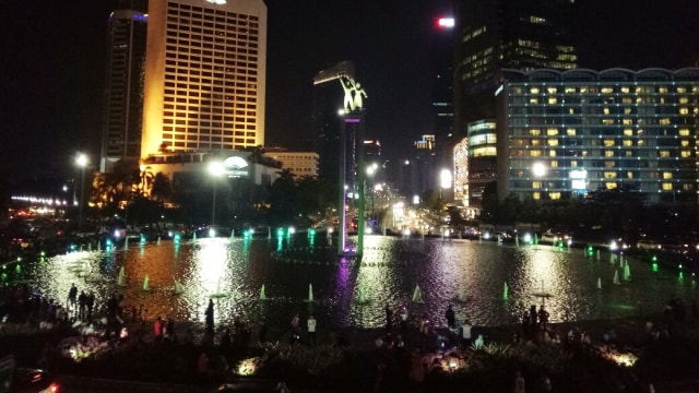 Situasi Bundaran HI menjelang tahun baru. (Foto: Nikolaus Harbowo/kumparan)