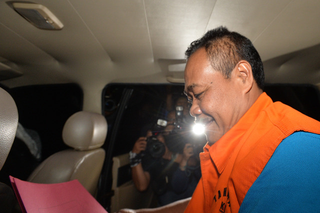 Kadis di Klaten Suramlan tersangka KPK (Foto: Widodo S Jusuf/Antara)
