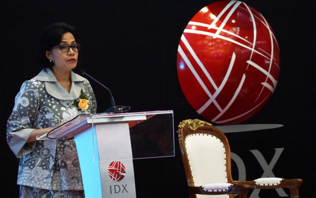 Menteri Keuangan Sri Mulyani memberikan sambutan  Foto: Aditia Noviansyah/kumparan