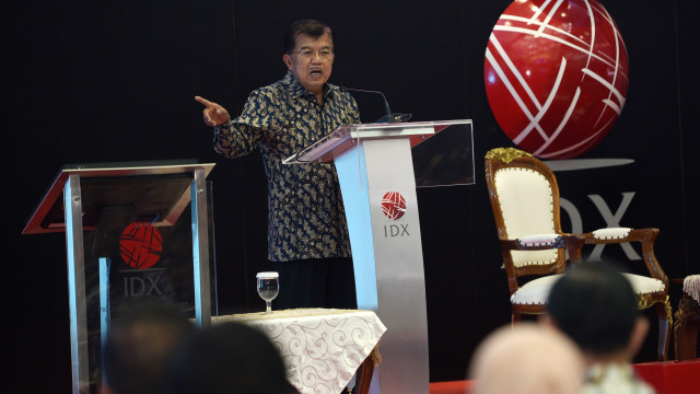 Wakil Presiden Jusuf Kalla di BEI. (Foto: ANTARA/Sigid Kurniawan)