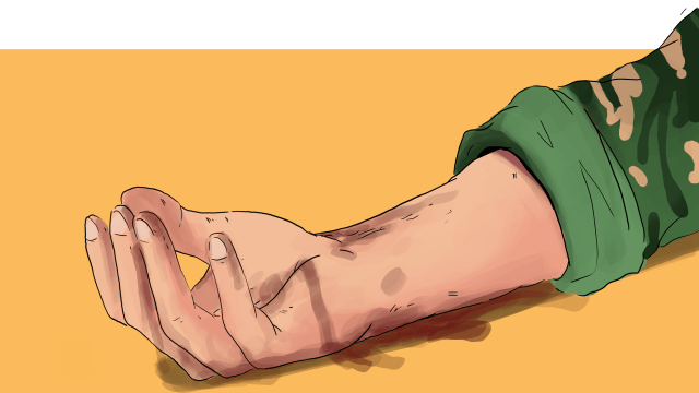 Ilustrasi tentara tewas. (Foto: Muhammad Faisal Nu'man/kumparan)