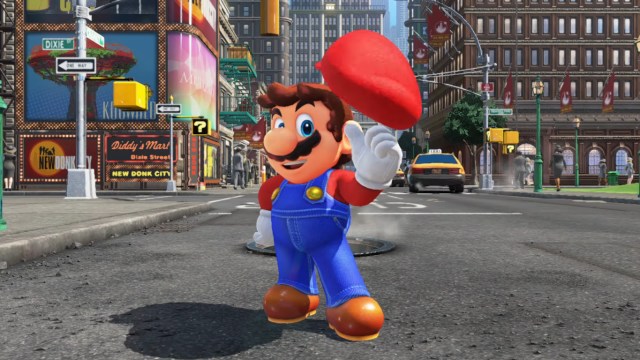 Mario Bros di tengah kota di Super Mario Odyssey (Foto: Nintendo)