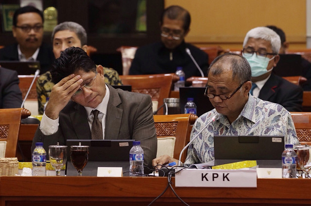 KPK saat di Komisi III DPR RI. (Foto: Fanny Kusumawardhani/kumparan)