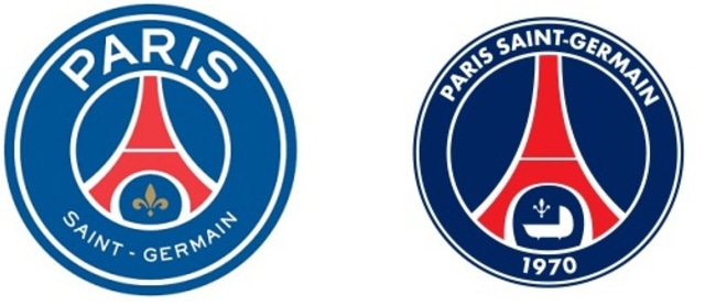 Logo anyar dan lawas PSG. (Foto: Sportskeeda)