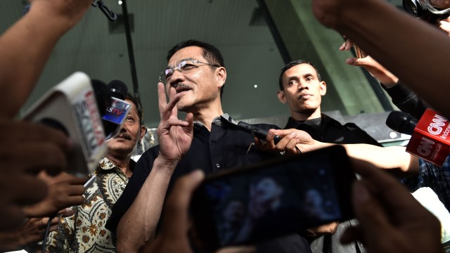 Gamawan Fauzi diperiksa di KPK. (Foto: ANTARA FOTO/Puspa Perwitasari)