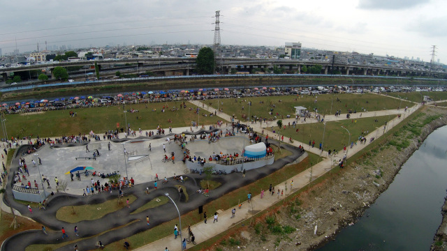 Kenampakan Kalijodo Skatepark dari udara. (Foto: Aditia Noviansyah/kumparan)