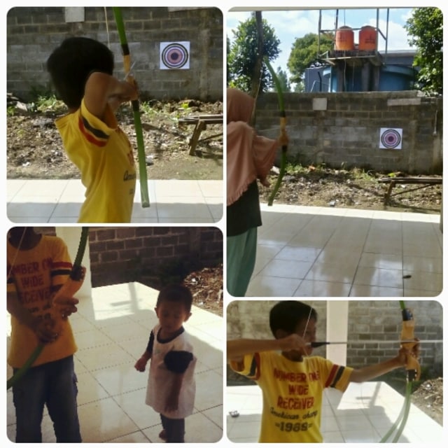 Anak-anak sedang memanah (Foto: Dok. Putri Siti Rahma)