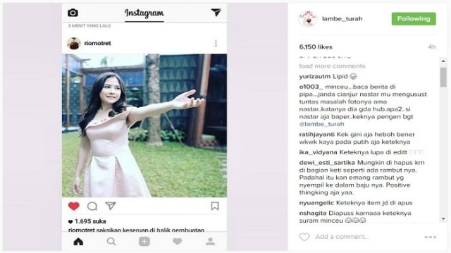 Foto Prilly yang heboh di dunia maya (Foto: Instagram)